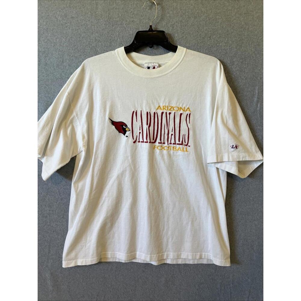 VTG LA Logo Athletic Arizona Cardinals Football T-Shirt White XL Single Stitch